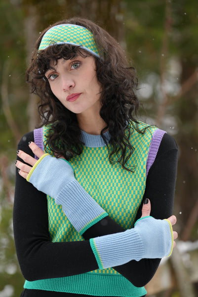 fingerless mitts - solid | côte d'azur