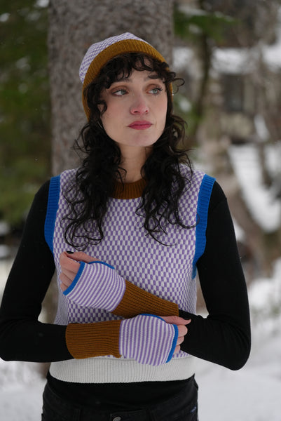 fingerless mitts - stripes | pain d'épice