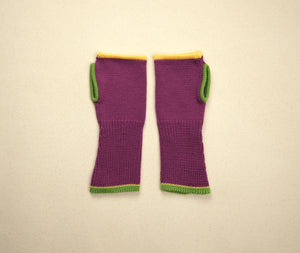 fingerless mitts - solid | raspberry lime