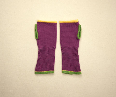 fingerless mitts - solid | raspberry lime