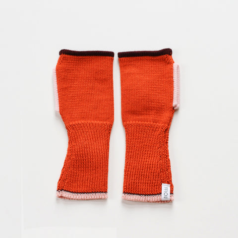 fingerless mitts - solid | sticky toffee